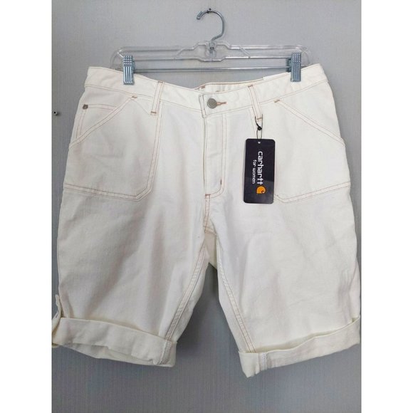 Carhartt Shorts Carhartt Womens White Jean Shorts Size 4 Poshmark